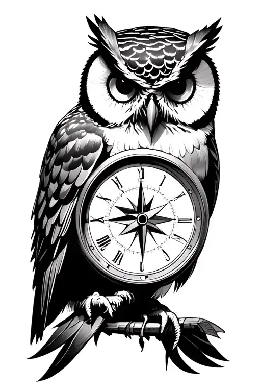 Owl Compass Clock