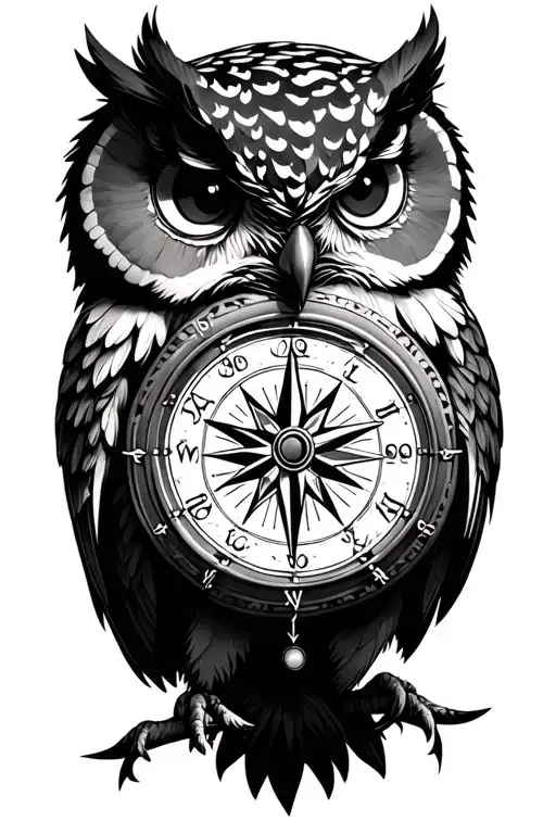 Owl Compass Clock