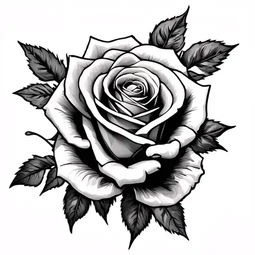 Cover Up Of Praying Hands Next To A Rose Tattoo On Forearm