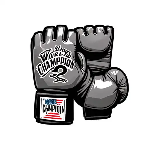 Box Glove And 2 World Champion Written