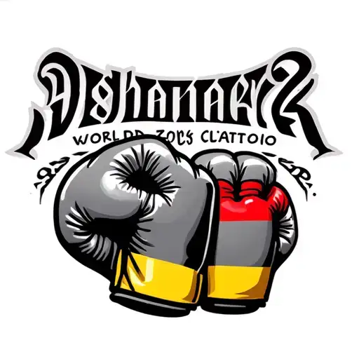 Box Glove And 2 World Champion Written With The Romanian Flag