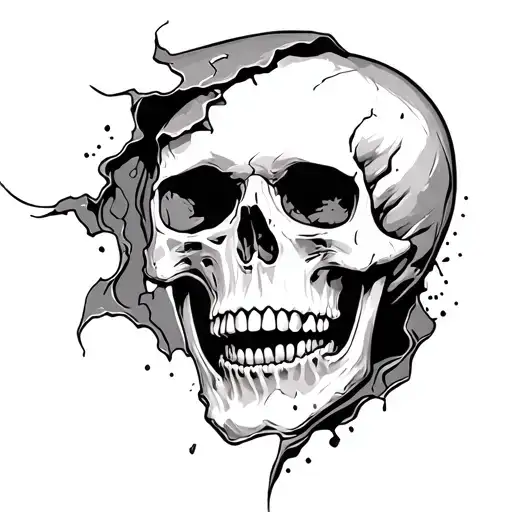 Skull Peeling Back Skin Opening