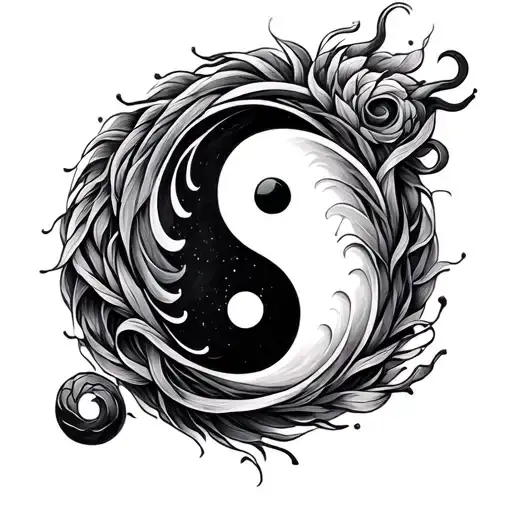 Yin Yang Symbol Intertwined
