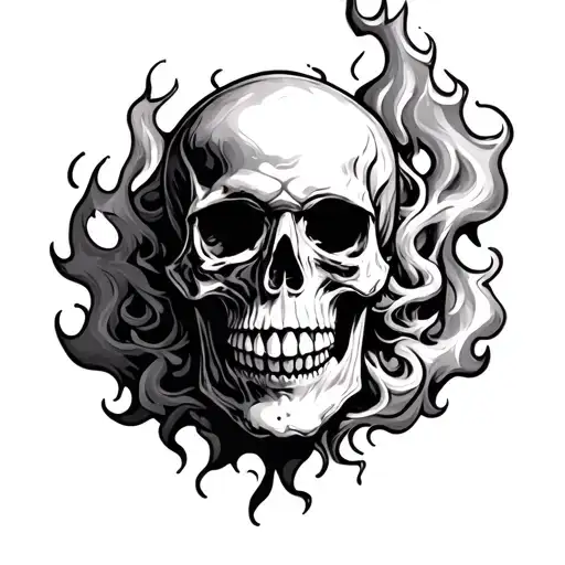 Skull Fire Smoke Heaven Hell