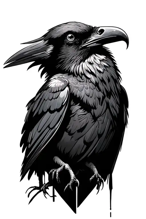 Edgar Allen Poe Inspired Tattoo Featuring A Raven