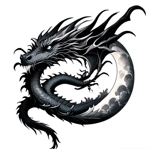 Dragon And Moon