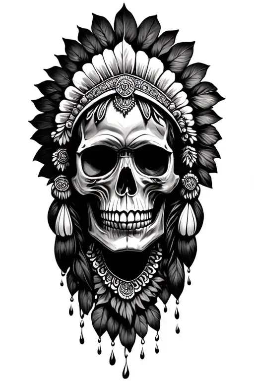 Indian Skull Surrounded My Rain