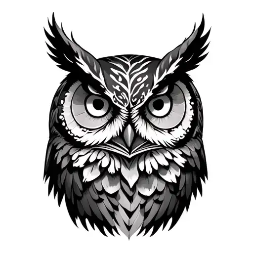 Owl Face Woods Trees Spines