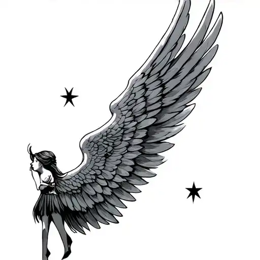 Angel And Star Wing