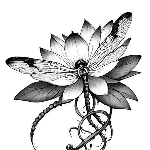 Lotus And Dragonfly