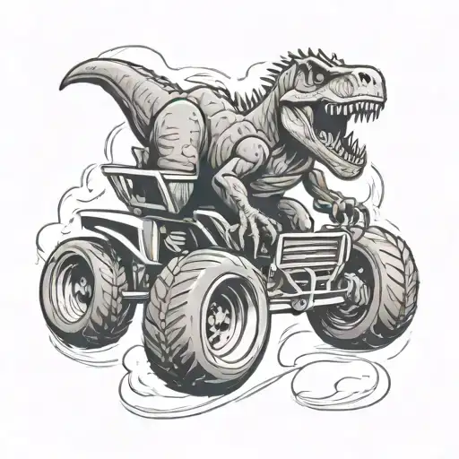 Dinosaur Monster Truck Basketball Player Dunking