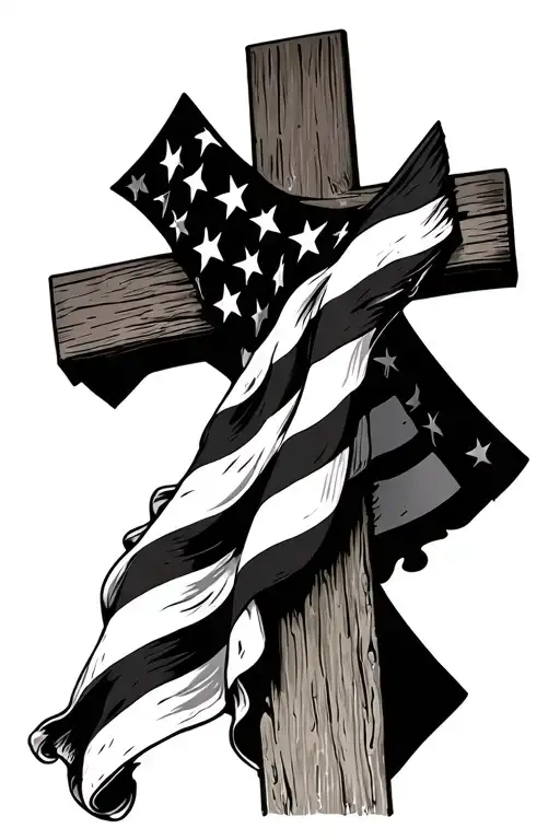 American Flag Christian Cross