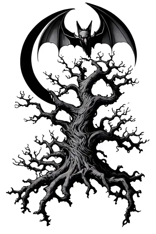 Poison Tree With A Bat In The Moon
