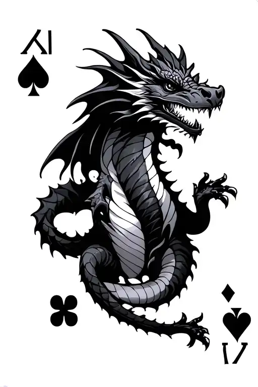 Jack Of Diamonds Playing Card With Dragon