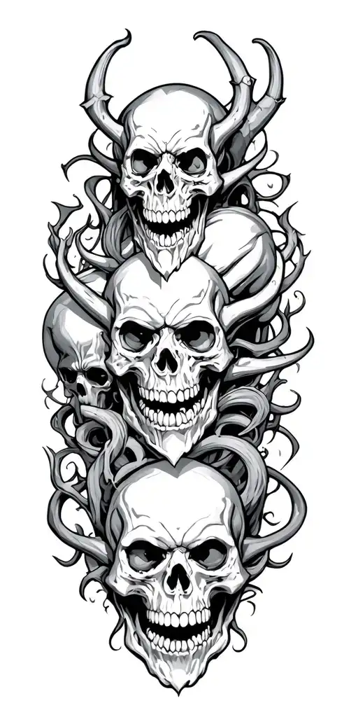 Demons With Skulls Surrounded