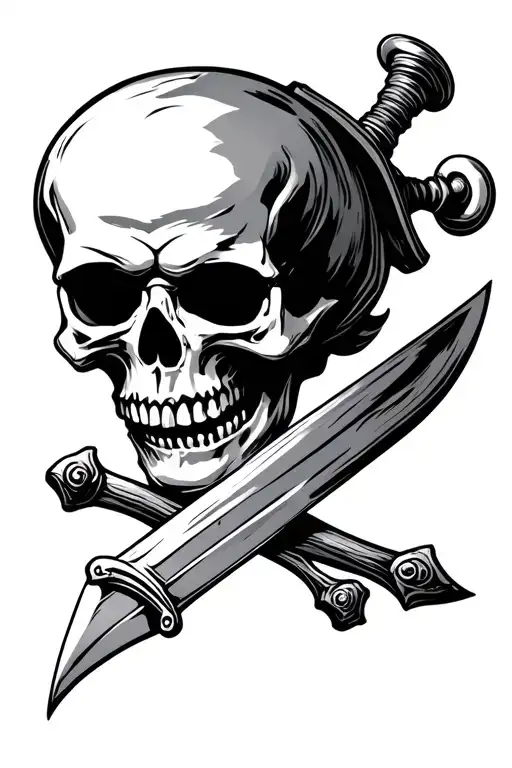 Pirate Skull With Dagger