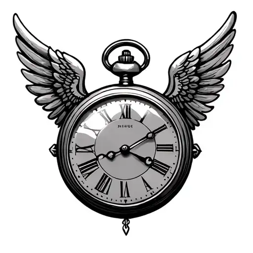 Pocket Watch With Wings