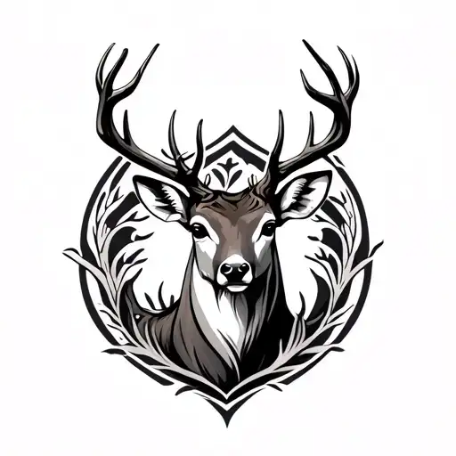 Neo Traditional Tattoo Deer
