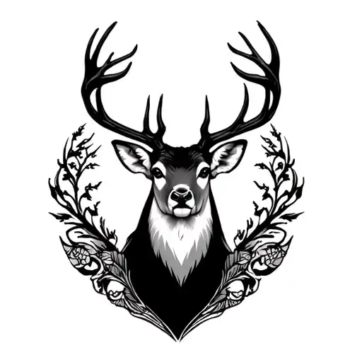 Neo Traditional Tattoo Deer