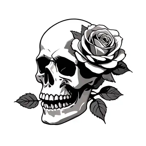 One And Only Skull And Rose