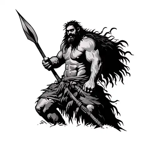 Caveman W Spear Hunting