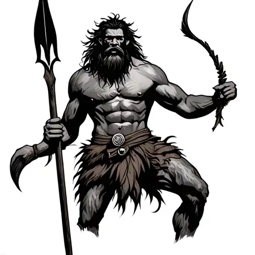 Caveman W Spear Hunting
