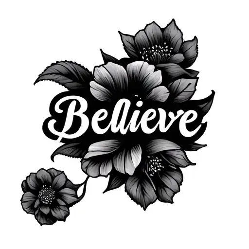 Word 'Believe' Written 3 Times