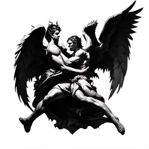 Angels And Demons Fighting