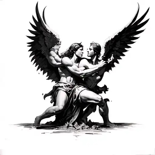 Angels And Demons Fighting