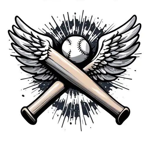 Ribbon Baseball Bat Wings