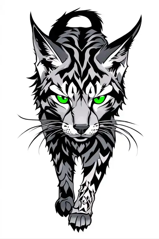Lynx Warrior With Green Eyes