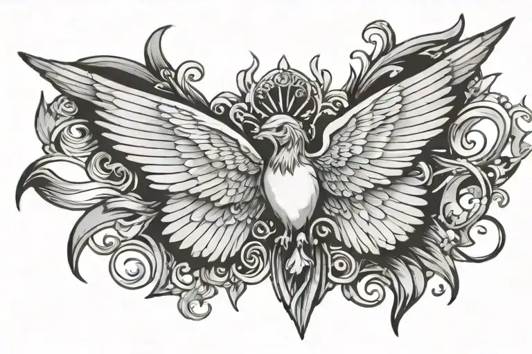 Glasshour With Wings Spread Wide