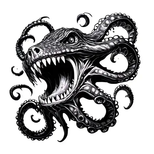 Kraken Sea Monster Teeth Tentacles