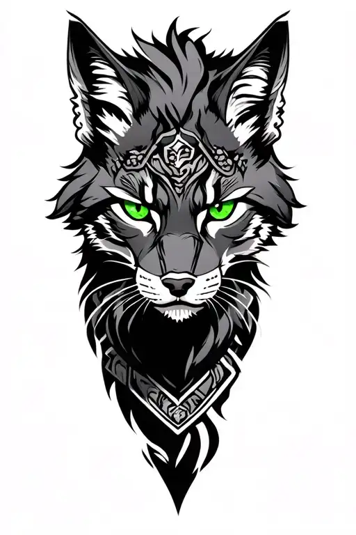 Samurai Lynx Warrior With Green Eyes