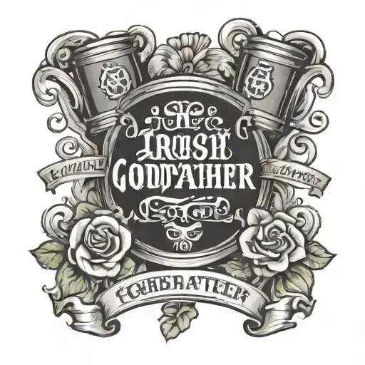 The Inscription Logo Irish Godfather On The Sides Of The Card Money Two Barrels And A Quatrefoil