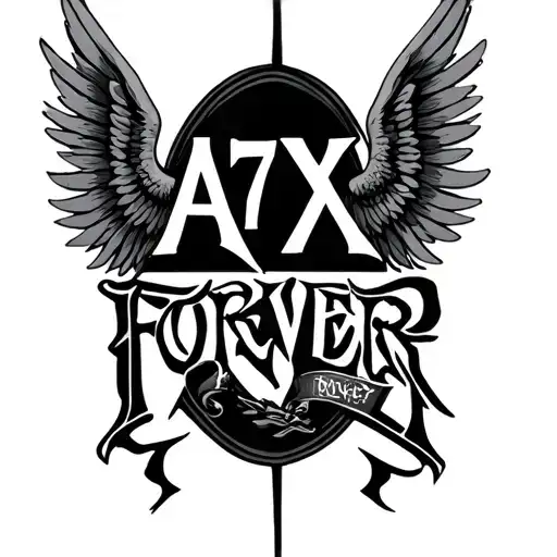 A7x Forever With Wings On Each Side Of The Words