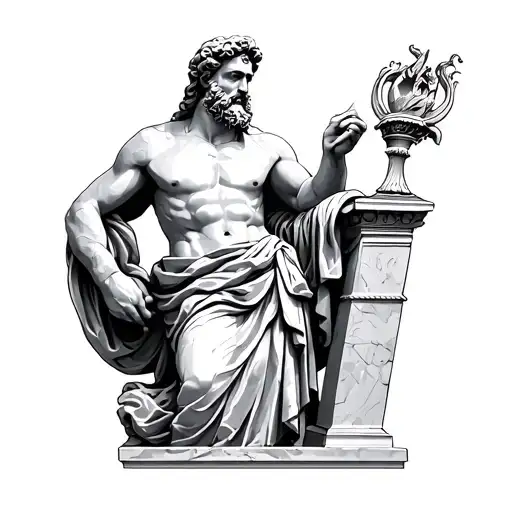 Hephaestus God Made Out Of Marble Statue