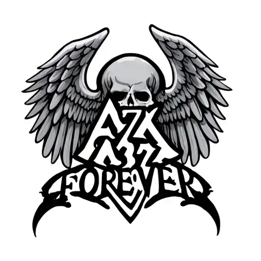 A7x Forever With Wings On Each Side Of The Words Very Simple