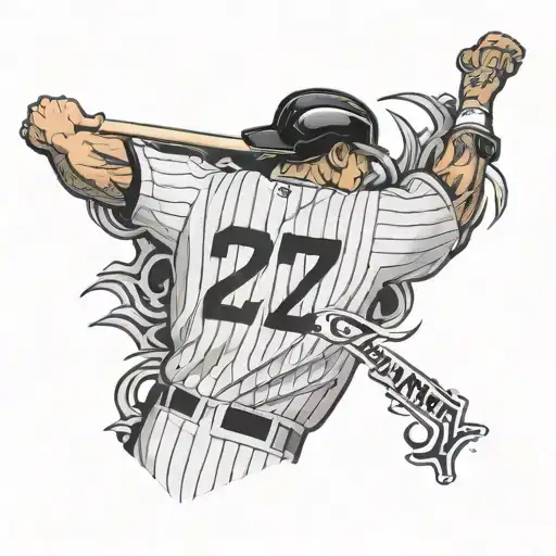 Yankee Pinstripe Jersey Back 27 Schulze