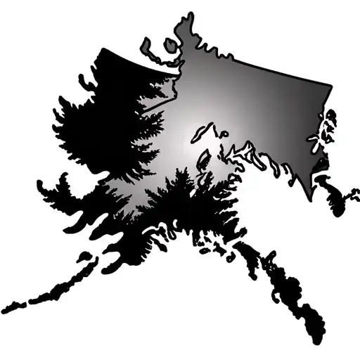 Alaska State Outline With Bear Claw