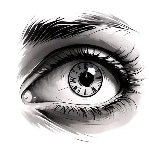 Eye That Has Clock In Iris
