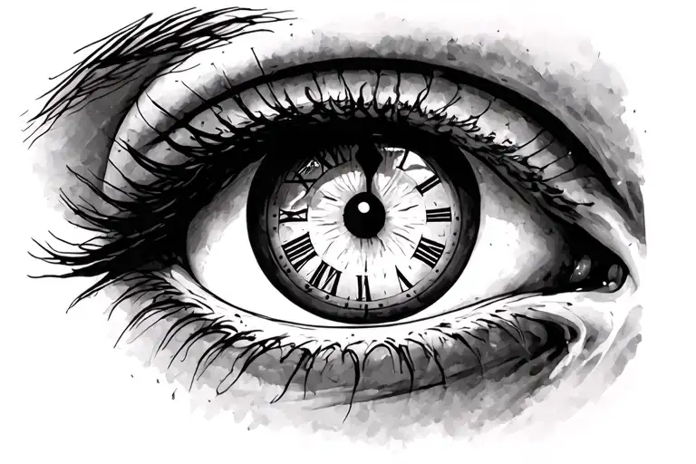 Eye That Has Clock In Iris