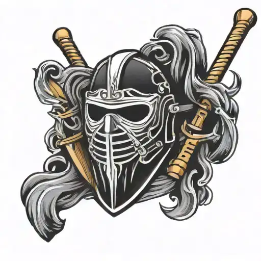 Hockey Goalie Mask Jolly Roger With Goalie Sticks Crossed