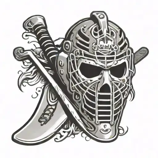 Hockey Goalie Mask Jolly Roger With Goalie Sticks Crossed