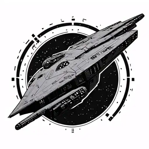 Star Trek Klingon Space Ship Stencil