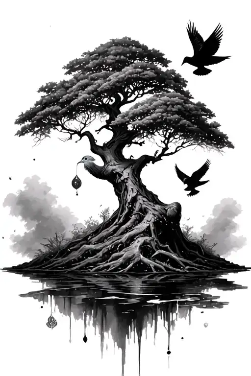 Poison Tree With A Dove Flying