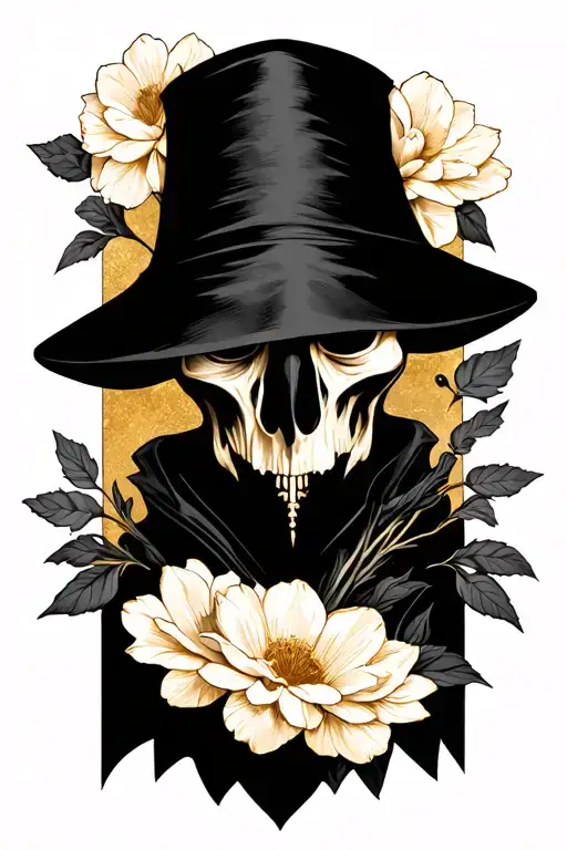 Plague Doctor Flowers Deipping Gold
