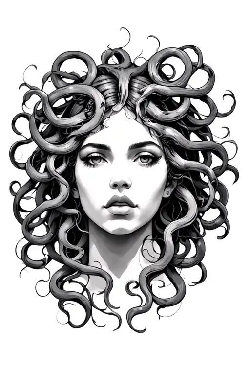 Black Women Medusa Face