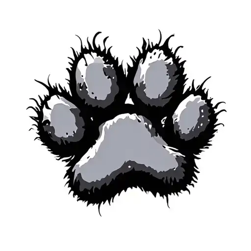 Dog Paw Print With Face Insdie