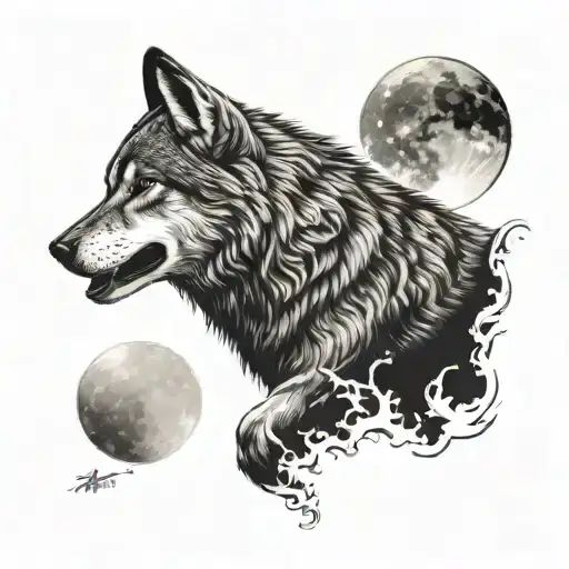 Lone Wolf Howling At The Moon